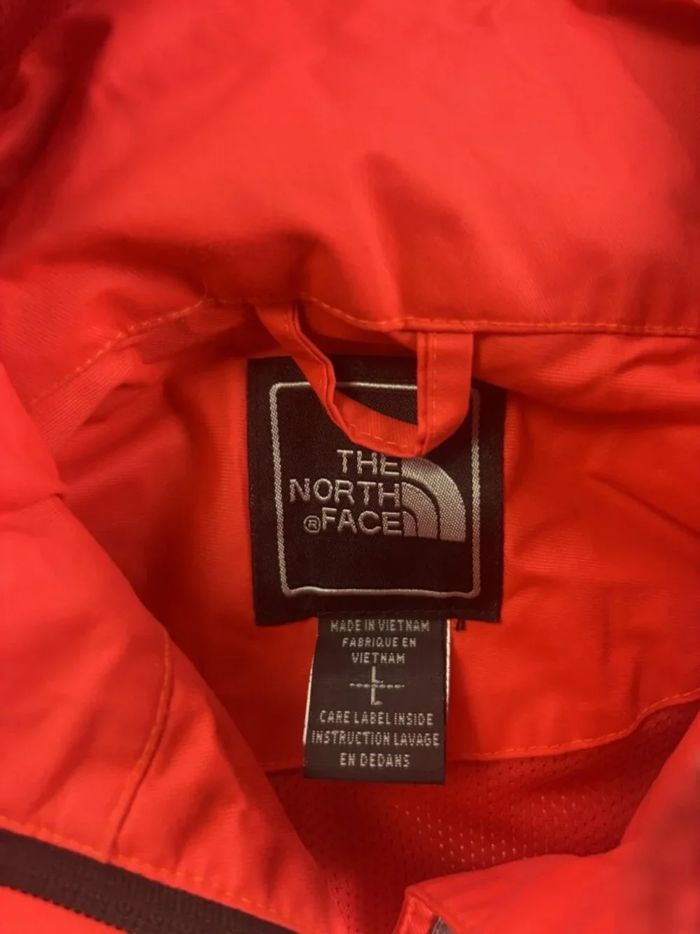 The North Face Jacket Womens Large Red GORE-TEX Hooded Rain Coat Zip Pockets - Picture 3 of 8